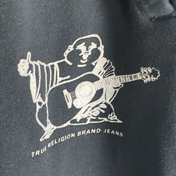 TRUE RELIGION Mens Black Welt Pocket Jogger Sweatpants Size L Drawstring Logo - Picture 4 of 11